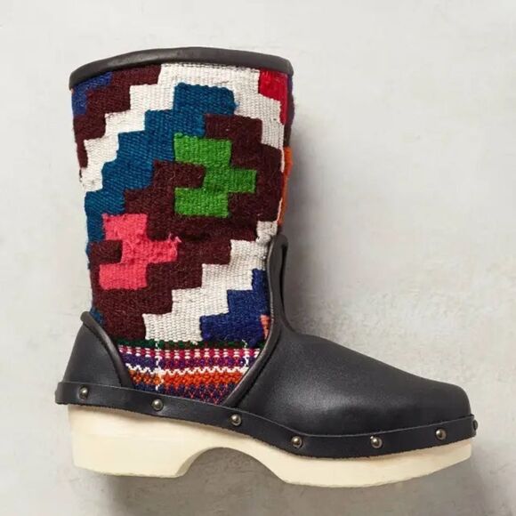 Rosa Mosa Vintage Carpet Tapestry Leather Boots NIB RARE! - Picture 2 of 13